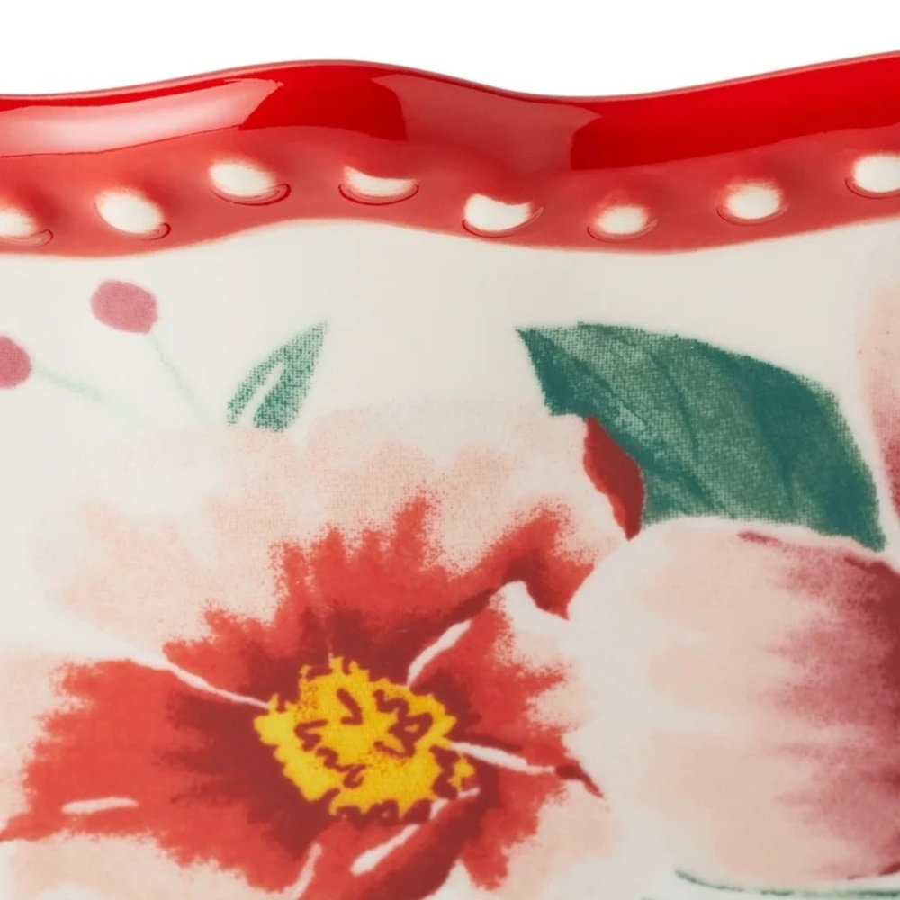 🌺 New Pioneer Woman Merry Meadow Stoneware Footed Bowl - Picture 8 of 9